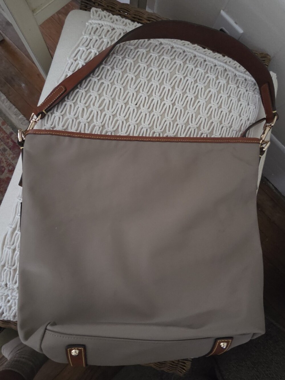 Dooney & Bourke Nylon Shoulder Bag With Leather Strap, Slouchy - Picture 11 of 16